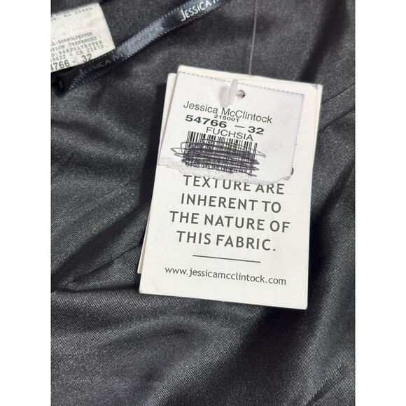 Vintage Jessica McClintock Strapless Satin Cocktail Prom Dress 80s 90s Fuchsia - Picture 11 of 12